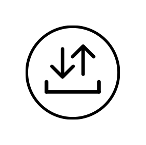 Symmetrical upload and download speed icon